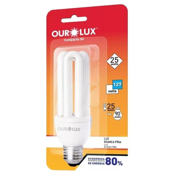 Encontraproduto.com.br - Lâmpada Ourolux Elet 3U 25W 127V 6400K