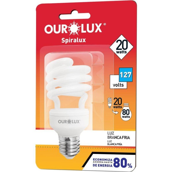 Encontraproduto.com.br - Lâmpada Spiralux 20w 127v 6400k Ourolux