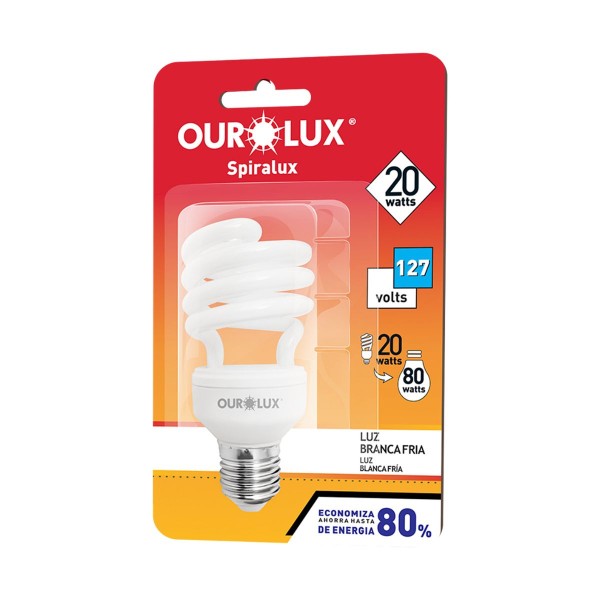 Encontraproduto.com.br - Lâmpada Spiralux 20w 127v 6400k Ourolux