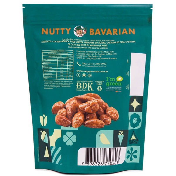 Encontraproduto.com.br - Amêndoa Torrada e Glaceada Nutty Bavarian 150g