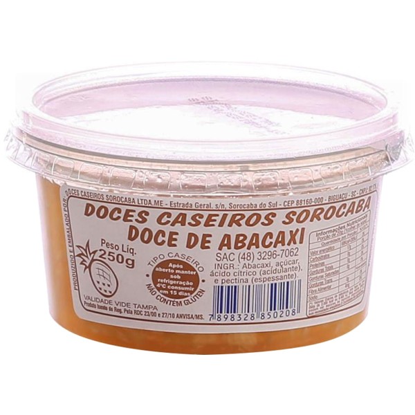 Encontraproduto.com.br - Doce de Abacaxi Sorocaba Caseiro 400g