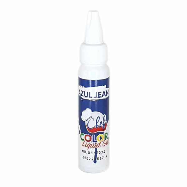 Encontraproduto.com.br - Corante Líquido Gel Azul Jeans 25g - Chef