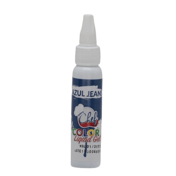 Encontraproduto.com.br - Corante Líquido Gel Azul Jeans 25g - Chef