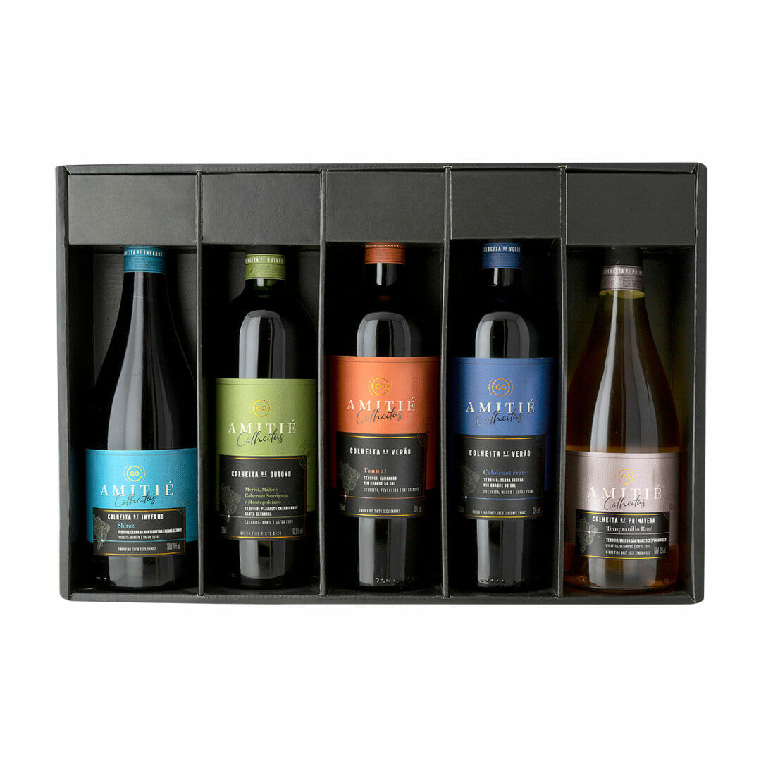 Encontraproduto.com.br - Kit De Vinhos Amitié Colheitas 750 Ml Com 5 Unidades
