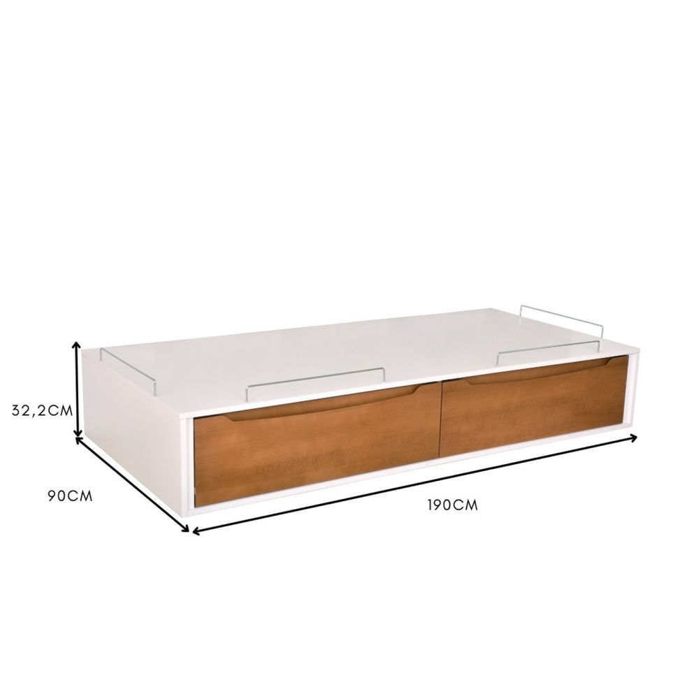 Encontraproduto.com.br - Cama Infantil Com 2 Gavetas Sambalelê Prime Divicar Móveis Branco/Mel