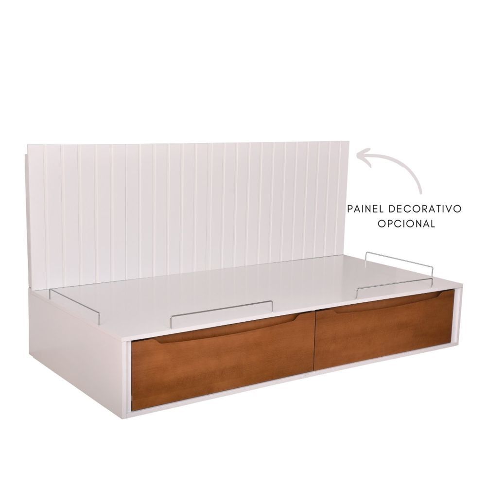 Encontraproduto.com.br - Cama Infantil Com 2 Gavetas Sambalelê Prime Divicar Móveis Branco/Mel