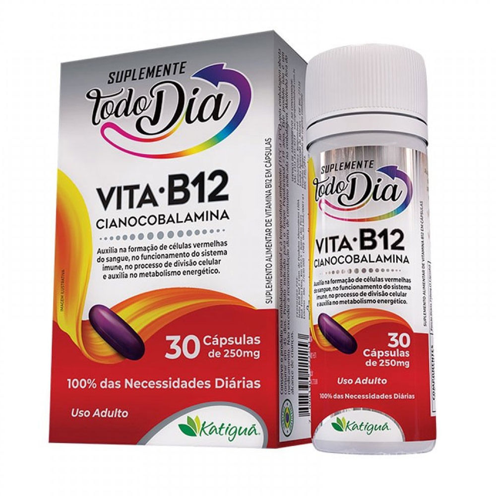 Suplemente Todo Dia Vita-B12 Katiguá 250mg 30 Cápsulas