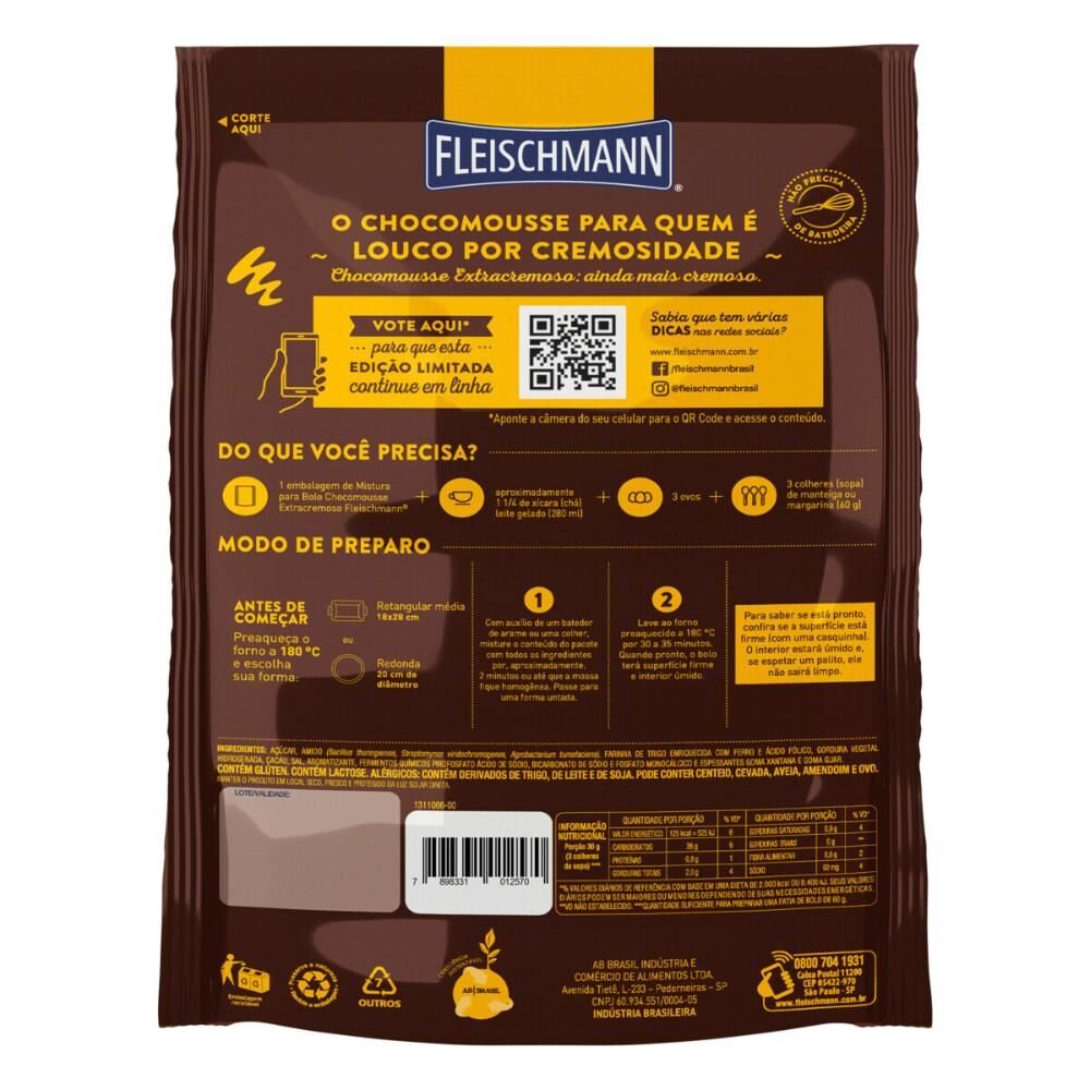 Encontraproduto.com.br - MISTURA P/BOLO FLEISCHMANN 390G CHOCO CREMOSO