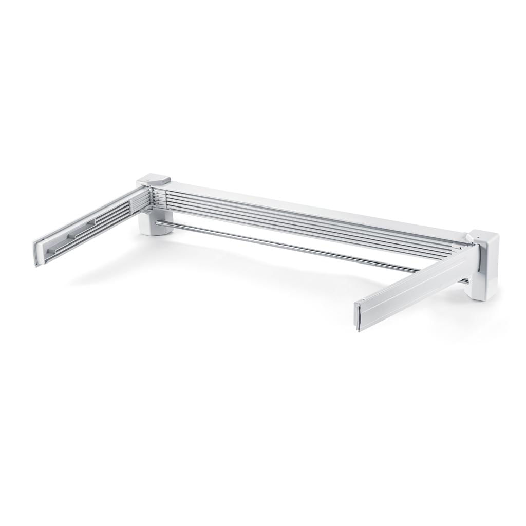 Varal de Roupas Retrátil 70cm Ordene Inox de Parede Estendedor Log Branco