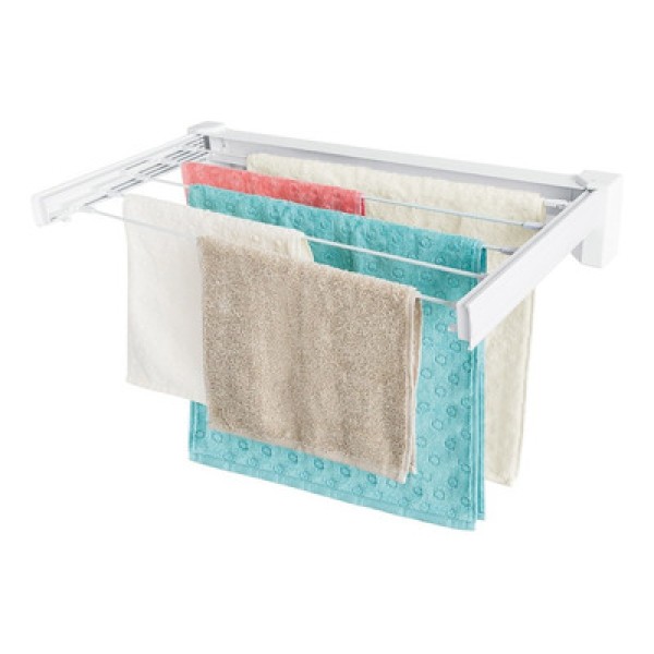 Encontraproduto.com.br - Varal de Roupas Retrátil 70cm Ordene Inox de Parede Estendedor Log Branco
