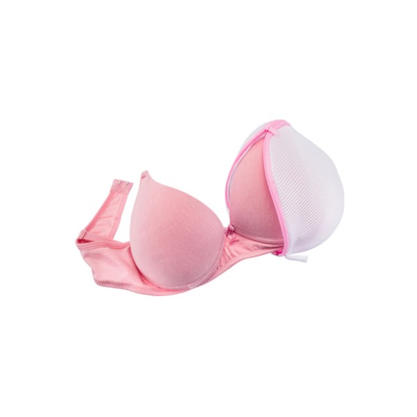 Encontraproduto.com.br - Saco para Lavar Roupa Delicada Sutiã Branco/Rosa Log Ordene