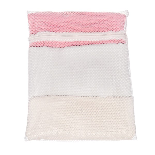 Encontraproduto.com.br - Saco para Lavar Roupa Delicada Pequeno Branco/Rosa Log Ordene