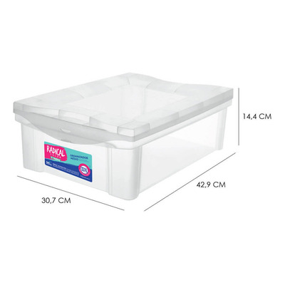 Caixa Organizadora Plástica Cristal 13,5L Ordene