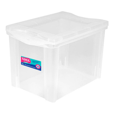 Caixa Organizadora Plástica Alta Cristal 30L Ordene