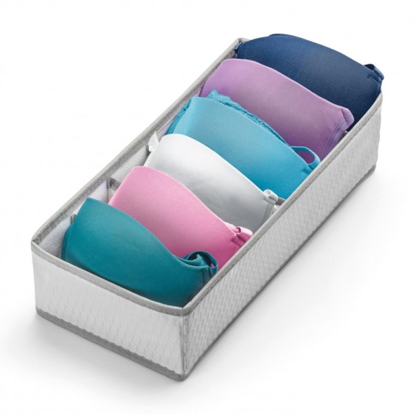 Encontraproduto.com.br - Organizador de Gavetas para Sutiã TNT para 6 Peças Branco My Closet Ordene