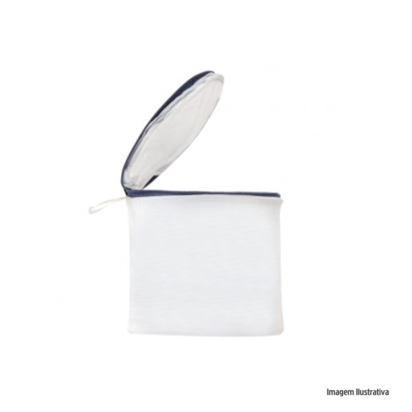 Encontraproduto.com.br - Saco para Lavar Roupa Delicada Sutiã Premium Branco/Azul Log Ordene