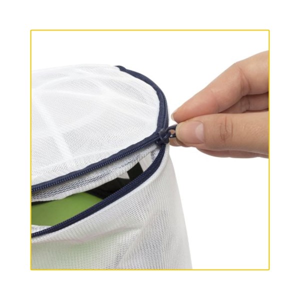 Encontraproduto.com.br - Saco para Lavar Roupa Delicada Sutiã Premium Branco/Azul Log Ordene