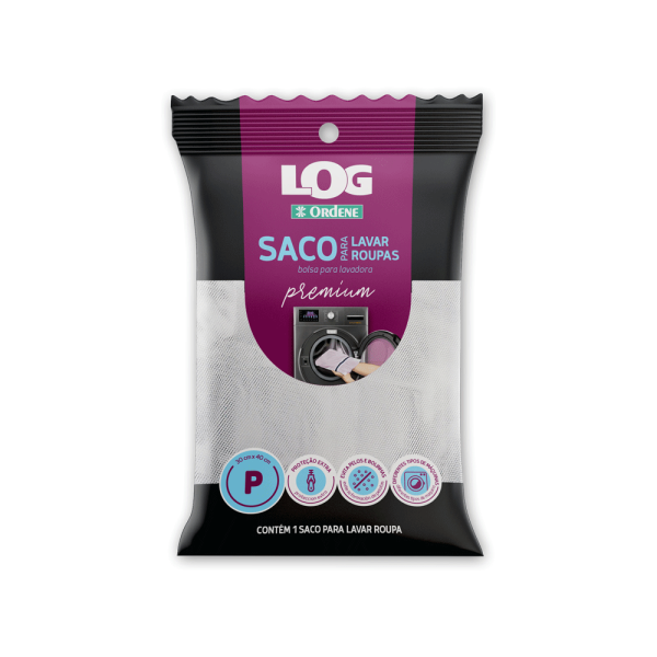 Encontraproduto.com.br - Saco para Lavar Roupa Premium Pequeno Branco/Azul Log Ordene