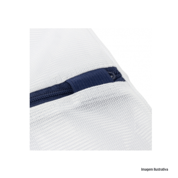 Encontraproduto.com.br - Saco para Lavar Roupa Premium Pequeno Branco/Azul Log Ordene