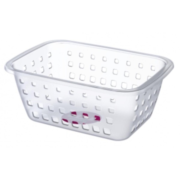 Encontraproduto.com.br - Cesto Organizador Plástico com Furação Cristal 3L Log Ordene