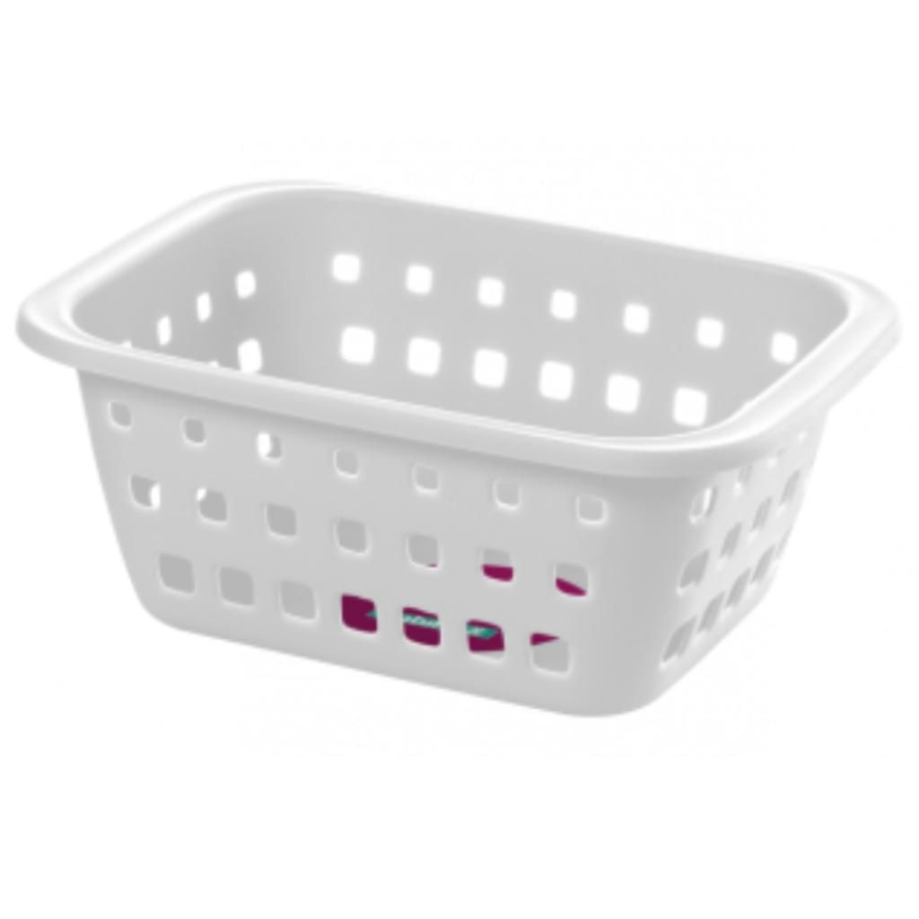 Encontraproduto.com.br - Cesto Organizador Plástico com Furação Branco 1,4L Log Ordene