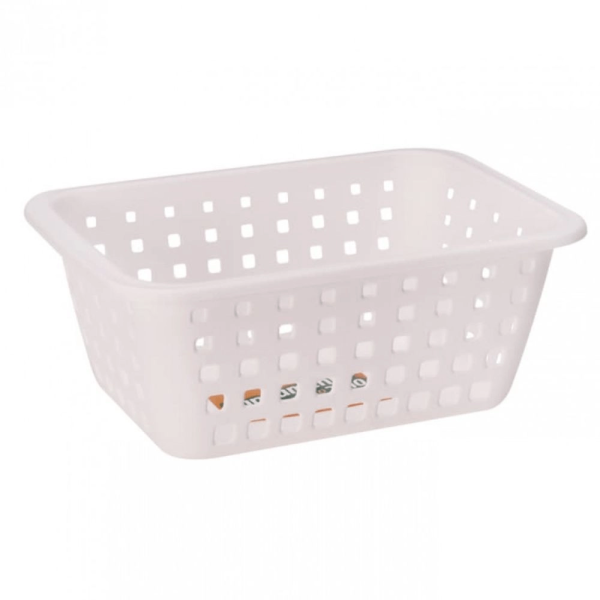 Encontraproduto.com.br - Cesto Organizador Plástico com Furação Branco 3L Log Ordene