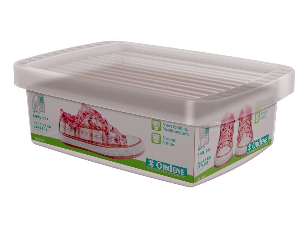 Encontraproduto.com.br - Organizador para Sapatos Infantil Plástico Cristal 14,8x21,8x7cm My Closet Ordene