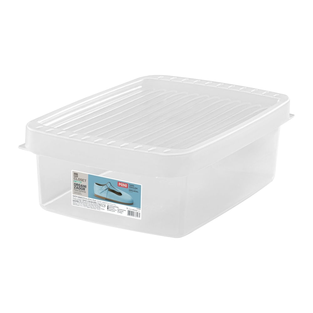 Encontraproduto.com.br - Organizador para Sapatos Infantil Plástico Cristal 14,8x21,8x7cm My Closet Ordene