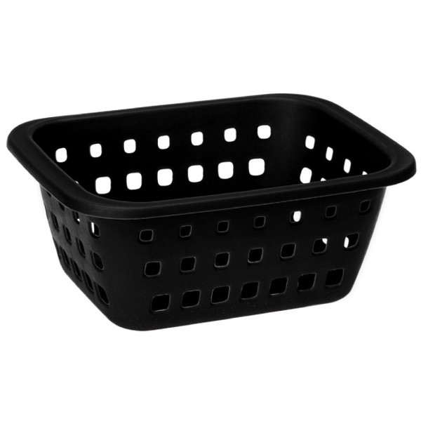 Encontraproduto.com.br - Cesto Organizador Plástico com Furação Preto 1,4L Log Ordene