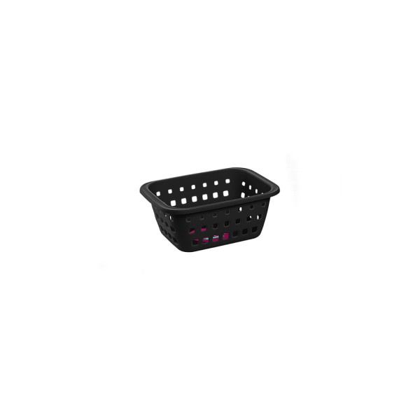 Encontraproduto.com.br - Cesto Organizador Plástico com Furação Preto 1,4L Log Ordene
