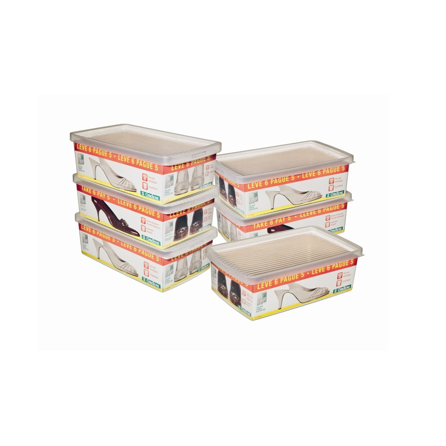Encontraproduto.com.br - Organizador para Sapatos Cristal 6,9L Leve 6 Pague 5 Ordene