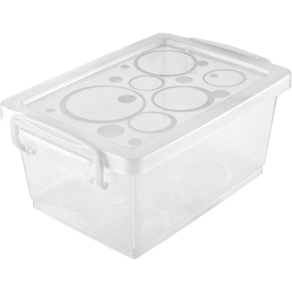 Encontraproduto.com.br - Caixa Organizadora Plástica com Trava e Alça Cristal 400ml Bel Ordene