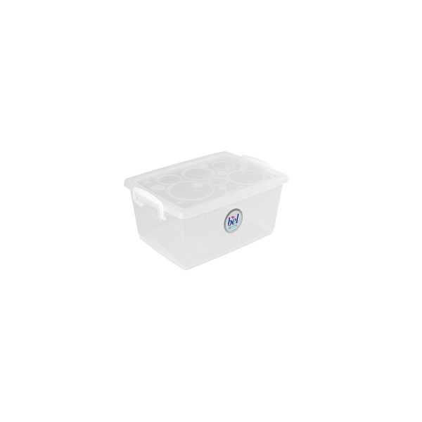 Encontraproduto.com.br - Caixa Organizadora Plástica com Trava e Alça Cristal 400ml Bel Ordene
