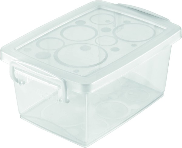 Encontraproduto.com.br - Caixa Organizadora Plástica com Trava e Alça Cristal 400ml Bel Ordene