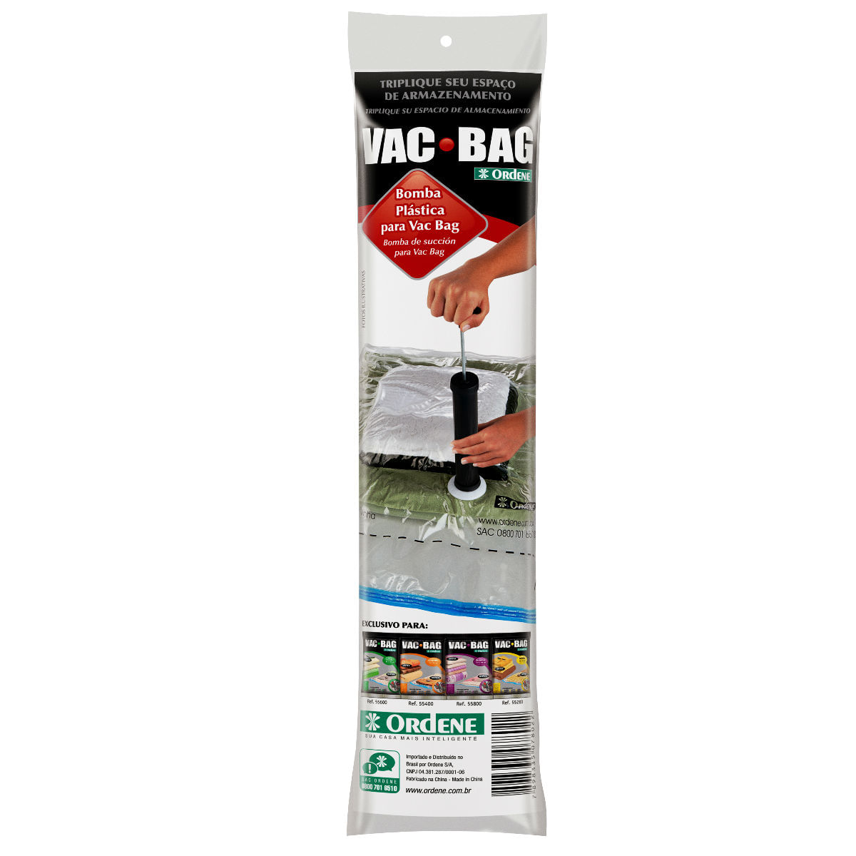 Bomba Plástica para Vac Bag - Ordene