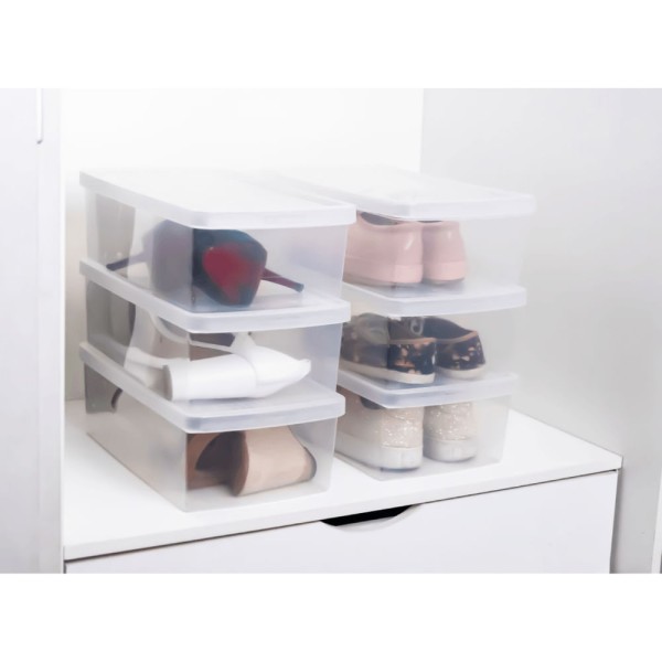 Encontraproduto.com.br - Organizador Plástico para Botas Cristal 19,5L Ordene