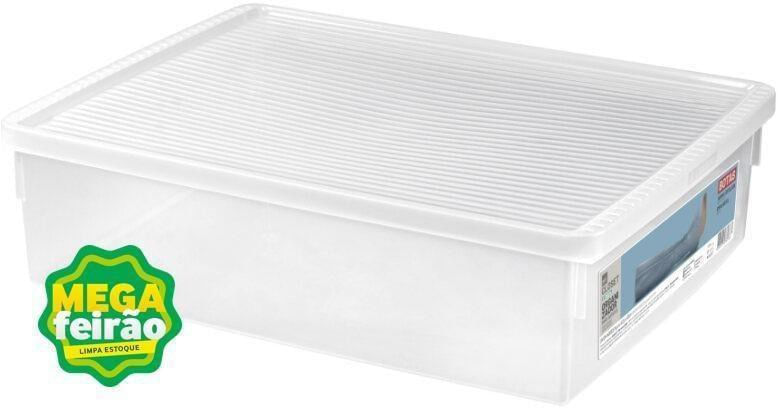 Encontraproduto.com.br - Organizador Plástico para Botas Cristal 19,5L Ordene