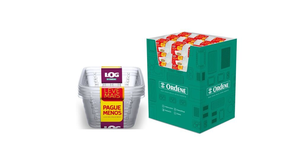 Encontraproduto.com.br - Conjunto com 4 Cestos Organizadores 1,4 Litros Incolor Ordene Log