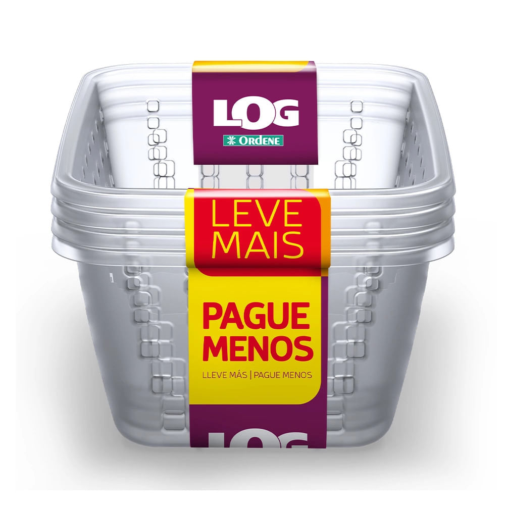 Encontraproduto.com.br - Conjunto com 4 Cestos Organizadores 1,4 Litros Incolor Ordene Log