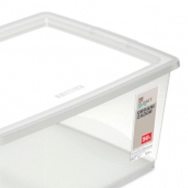 Encontraproduto.com.br - Caixa Organizadora Plástica com Trava e Alça Cristal 4L Bel Ordene