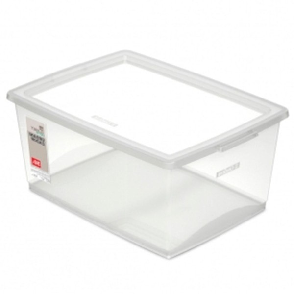 Encontraproduto.com.br - Caixa Organizadora Plástica com Trava e Alça Cristal 4L Bel Ordene