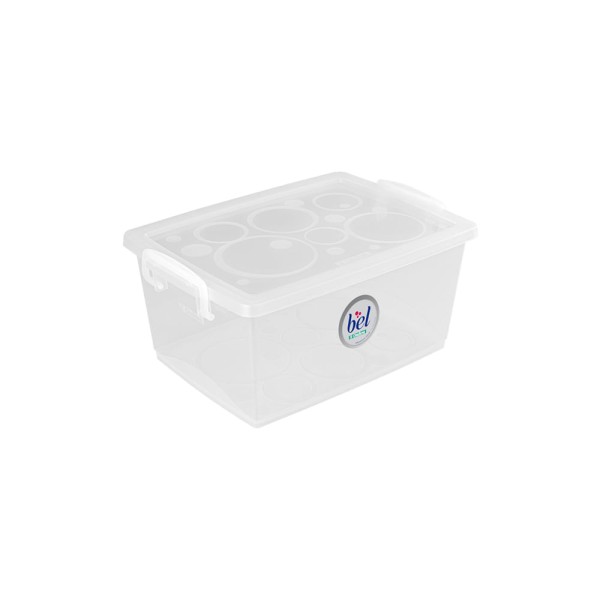 Encontraproduto.com.br - Caixa Organizadora Plástica com Trava e Alça Cristal 4L Bel Ordene