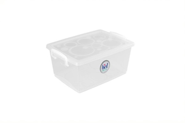 Encontraproduto.com.br - Caixa Organizadora Plástica com Trava e Alça Cristal 4L Bel Ordene