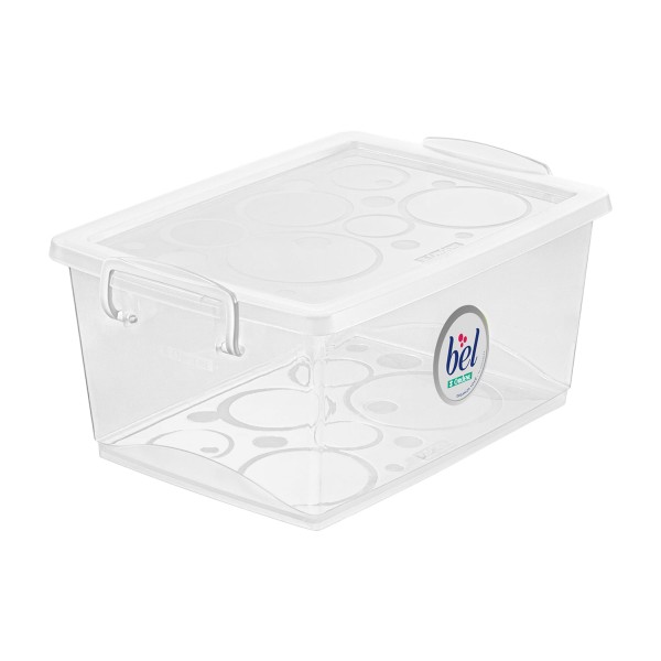 Encontraproduto.com.br - Caixa Organizadora Plástica com Trava e Alça Cristal 4L Bel Ordene