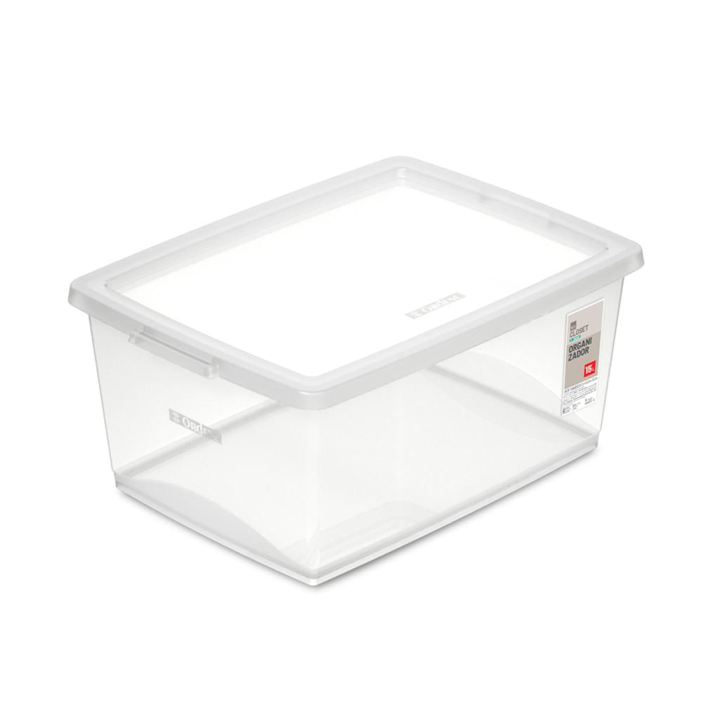 Encontraproduto.com.br - Caixa Organizadora Plástica Cristal 15L My Closet Ordene
