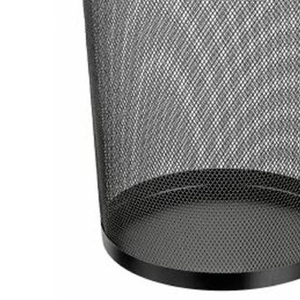 Encontraproduto.com.br - Cesto para Lixo Redondo de Metal Aramada Preta 8,5L Office Line Ordene
