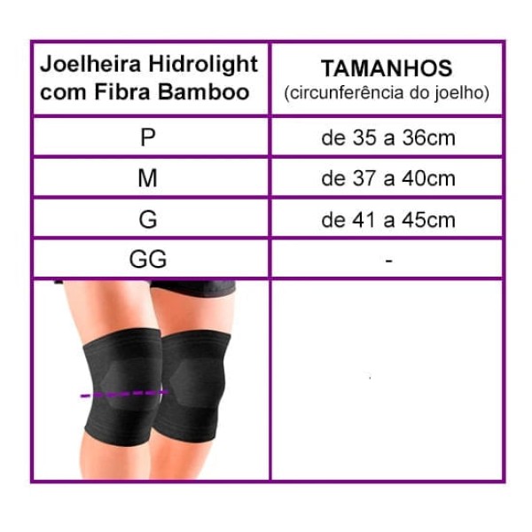 Encontraproduto.com.br - Joelheira Elástica em Bamboo EL08 Hidrolight
