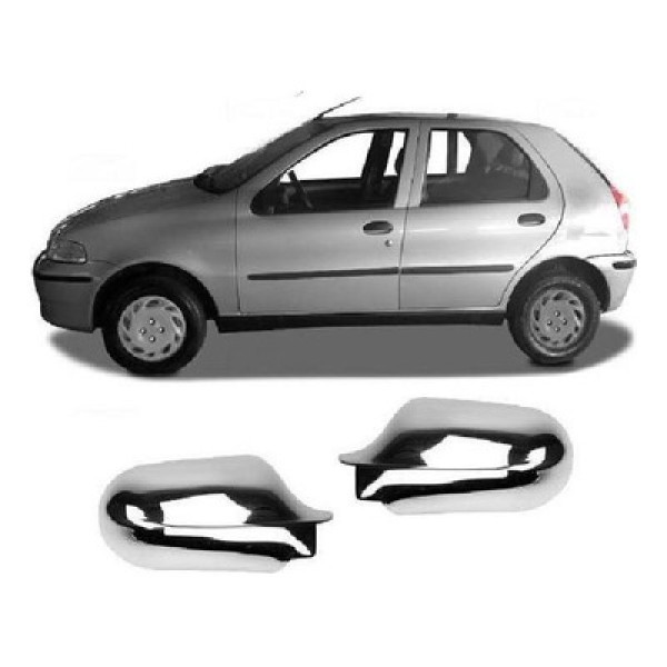 Encontraproduto.com.br - Aplique Cromado Capa Retrovisor Fiat Pálio 2000/2004 Uno Fire 2006/2010 Par