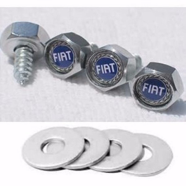 Encontraproduto.com.br - Parafusos De Placa Emblema Azul Fiat Palio Uno Mobi Cronos