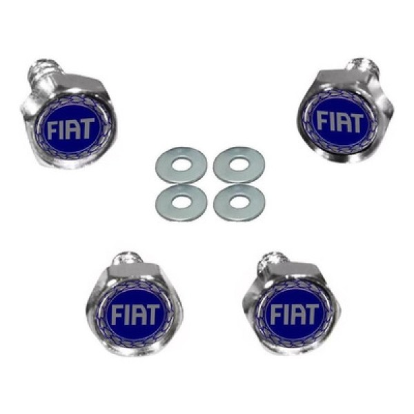 Encontraproduto.com.br - Parafusos De Placa Emblema Azul Fiat Palio Uno Mobi Cronos